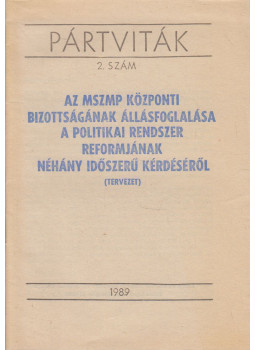  - Pártviták 2. szám, Budapest 1989 antikvár könyv