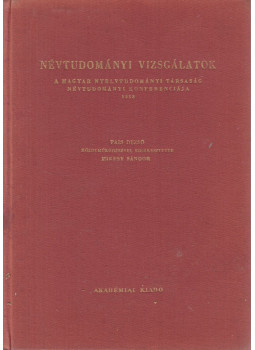 Pais Dezső, Mikesy Sándor - Névtudományi vizsgálatok, Budapest 1960 antikvár könyv