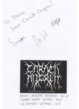  - Carach Angren autogram, null 0 antikvár könyv