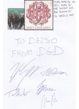  - Dance Gavin Dance autogram, null 0 antikvár könyv