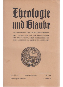 Schilling, Othmar - Theologie und Glaube 1. Heft 55. Jahr 1965 (erstes Halbjahr), Paderborn 1965 antikvár könyv