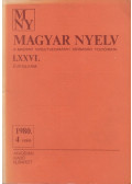 Benkő Loránd (szerk.) - Magyar Nyelv 1980. 4. szám
