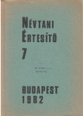 Hajdú Mihály,Mező András - Névtani értesítő 7.