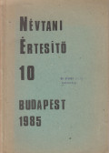 Hajdú Mihály,Mező András - Névtani értesítő 10.