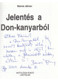 Banos János - Jelentés a Don-kanyarból (dedikált)