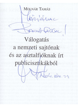 Molnár Tamás - Hontalanság (dedikált), Budapest 2003 antikvár könyv