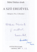 Bábel Balázs - A szó erejével (dedikált)
