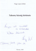 Nagy Lajos Zoltán - Taksony község története (dedikált)