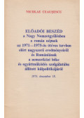 Nicolae Ceausescu - Előadói beszéd