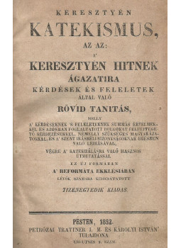  - Keresztyén katekismus, Pest 1852 antikvár könyv