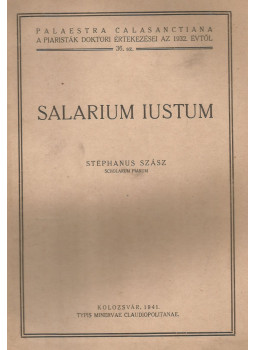 Szász István - Salarium iustum, Kolozsvár 1941 antikvár könyv