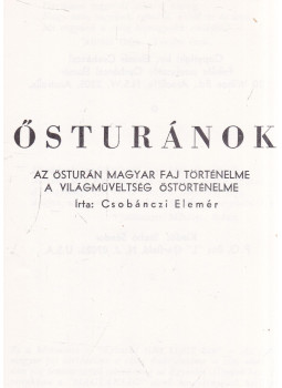 Csobánczi Elemér - Ősturánok Csobánczi Elemér - Ősturánok, null 0 antikvár könyv