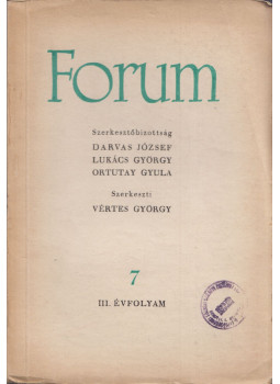 Vértes György - Forum 1948/7 Július Vértes György - Forum 1948/7 Július, Budapest 1948 antikvár könyv