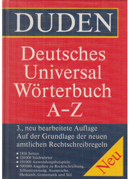 Günther Drosdowski - Duden – Deutsches Universalwörterbuch A-Z Günther Drosdowski - Duden – Deutsches Universalwörterbuch A-Z, Mannheim-Leipzig-Wien-Zürich 1996 antikvár könyv