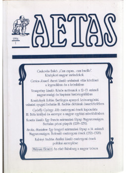 Koszta László - Aetas 1994/1 Koszta László - Aetas 1994/1, Budapest 1994 antikvár könyv