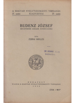 Zsirai Miklós - Budenz József, Budapest 1936 antikvár könyv