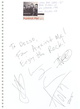  - Against Me! autogram, null 0 antikvár könyv