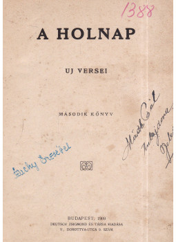 - A Holnap uj versei - Második könyv - A Holnap uj versei - Második könyv, Budapest 1909 antikvár könyv
