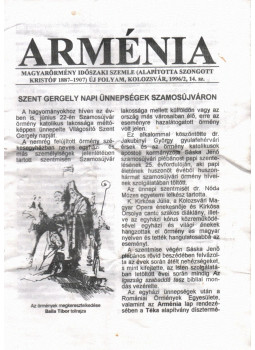 Tarisnyás Csilla - Arménia 1996/2. 14. szám Tarisnyás Csilla - Arménia 1996/2. 14. szám, Kolozsvár 1996 antikvár könyv