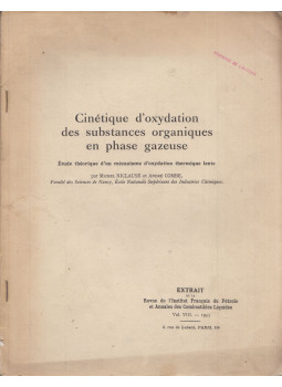 Michel Niculase, André Combe - Cinétique d'oxydation des substances organiques en phase gazeuse, Paris 1953 antikvár könyv