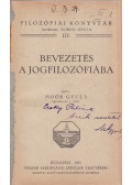Moór Gyula - Bevezetés a jogfilozófiába (dedikált)