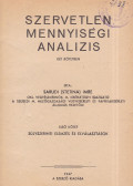 Sarudi Imre - Szervetlen mennyiségi analizis