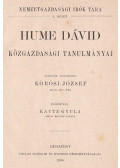 Hume Dávid - Hume Dávid közgazdasági tanulmányai