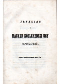 Széchenyi István - Javaslat a magyar közlekedési ügy rendezésérül.