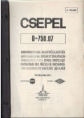 Tálas Anna (szerk.) - CSEPEL D-750.07 Alkatrészjegyzék