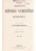 Alexander Bernát - Országos Középiskolai Tanáregyesületi Közlöny 1894-1895.