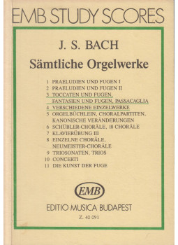 Bach, Johann Sebastian - Sämtliche Orgelwerke Bach, Johann Sebastian - Sämtliche Orgelwerke, Budapest 1989 antikvár könyv