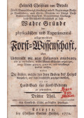 Heinrich Christian von Brocke - Wahre Gründe der physicalischen und Experimental allgemeinen Forst-Wissenschaft III.