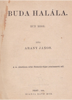 Arany János - Buda halála [Első kiadás], Pest 1864 antikvár könyv