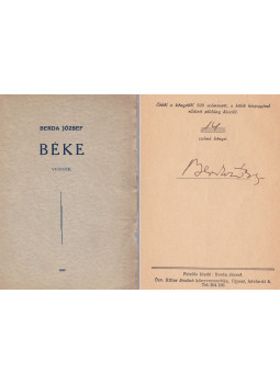 Berda József - Béke (aláírt, számozott) Berda József - Béke (aláírt, számozott), Budapest 1940 antikvár könyv