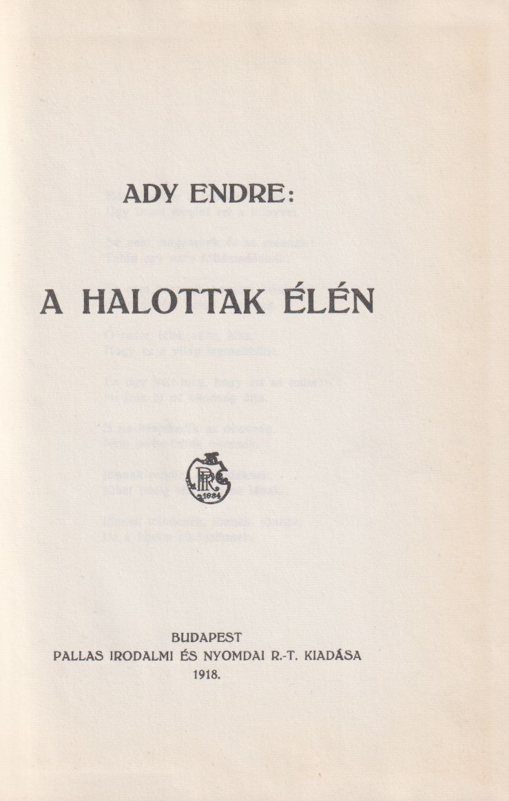 Ady Endre - A halottak élén