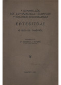 Kováts J. István - A Dunamelléki Ref. Egyházkerület Budapesti Theologiai Akadémiájának értesítője az 1925-26. tanévről
