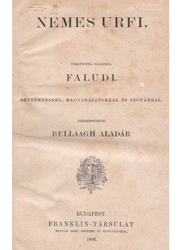 - Nemes urfi - Nemes urfi, Budapest 1892 antikvár könyv