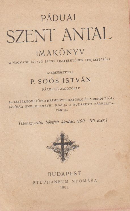 - Páduai Szent Antal imakönyv