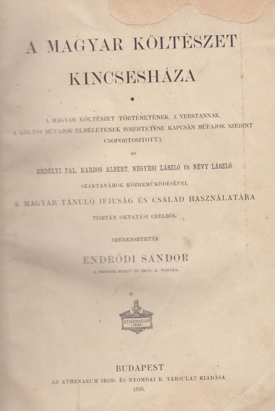 Endrődi Sándor - A Magyar Költészet Kincsesháza