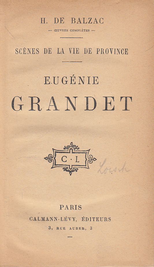 Honoré de Balzac - Eugénie Grandet (francia)