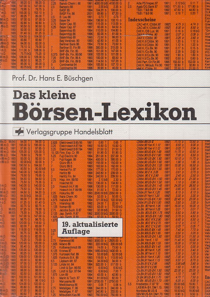 Dr. Hans E. Büschgen - Das kleine Börsen-Lexikon Dr. Hans E. Büschgen - Das kleine Börsen-Lexikon, Düsseldorf 1991 antikvár könyv