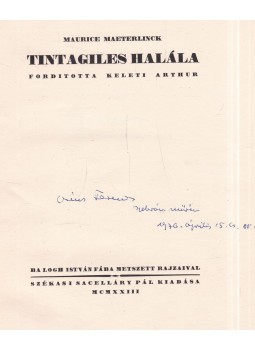 Maeterlinck, Maurice - Tintagiles halála Maeterlinck, Maurice - Tintagiles halála, Budapest 1922 antikvár könyv
