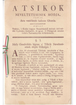 - A' tsikók neveltetésének módja (reprint)