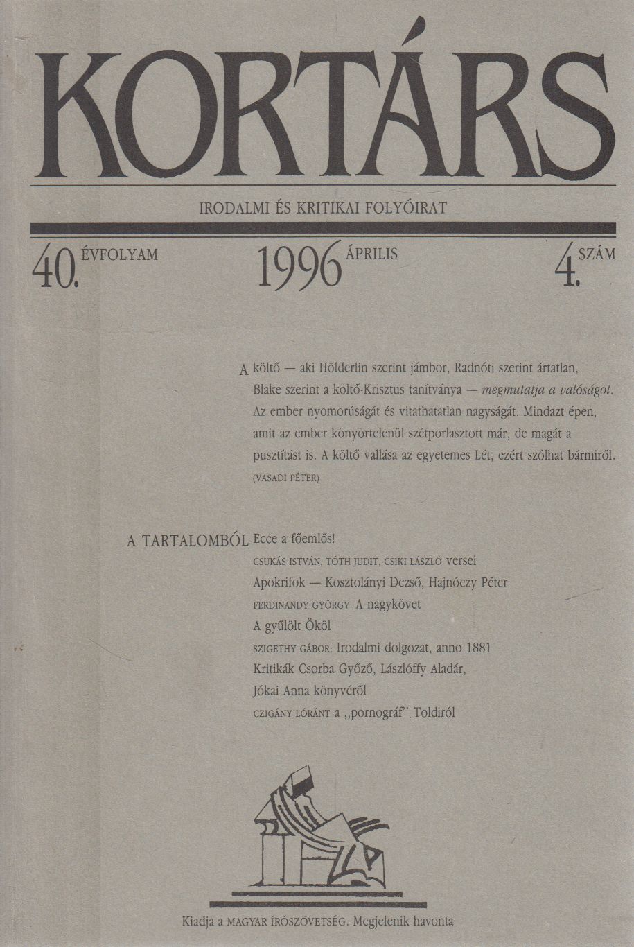 Kis Pintér Imre - Kortárs 1996/4.