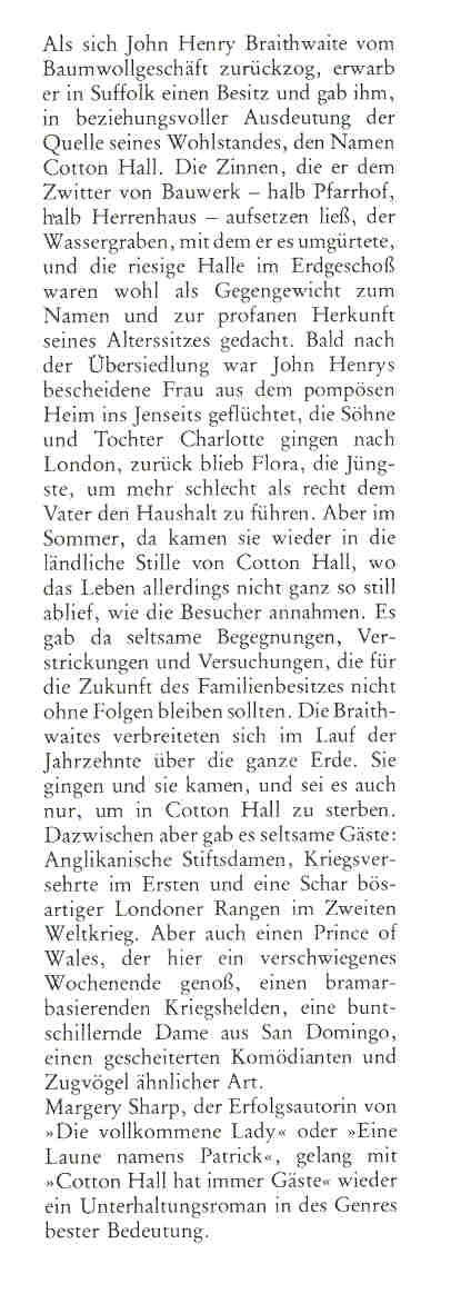 SHARP, MARGERY - Cotton Hall hat immer Gäste (Eredeti cím: Summer Visits)