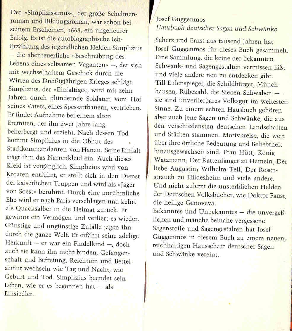 GRIMMELSHAUSEN, HANS JAKOB CHRISTOFFEL VON - Der abenteuerliche Simplizissimus