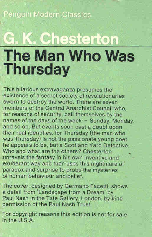 CHESTERTON, G.K. - The Man Who Was Thursday