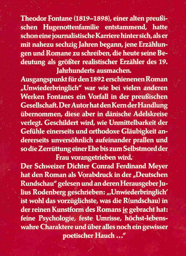 Fontane, Theodor - Unwiederbringlich