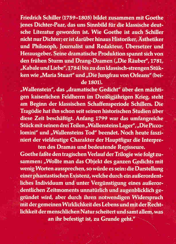 Schiller, Friedrich - Wallenstein