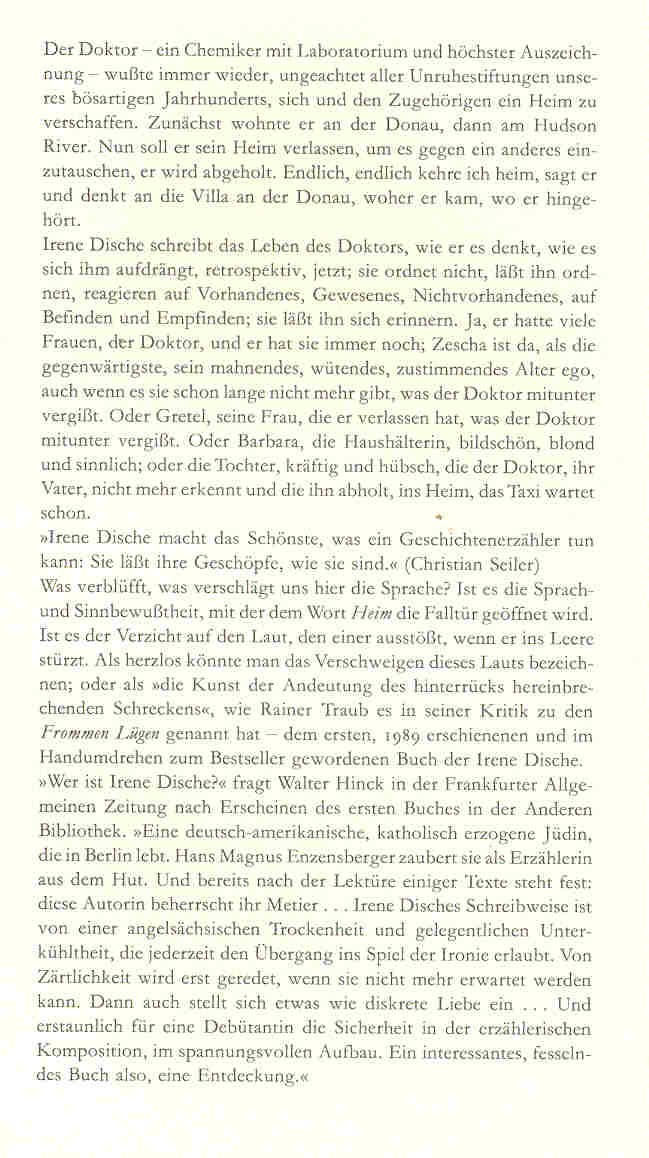 DISCHE, IRENE - Der Doktor braucht ein Heim